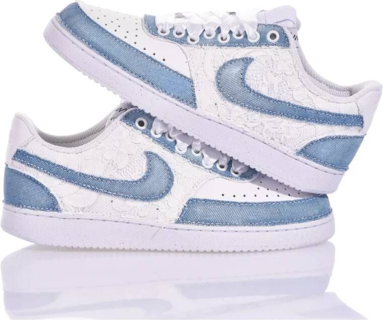 Nike Handgemaakte Lichtblauw Witte Sneakers Blue Dames