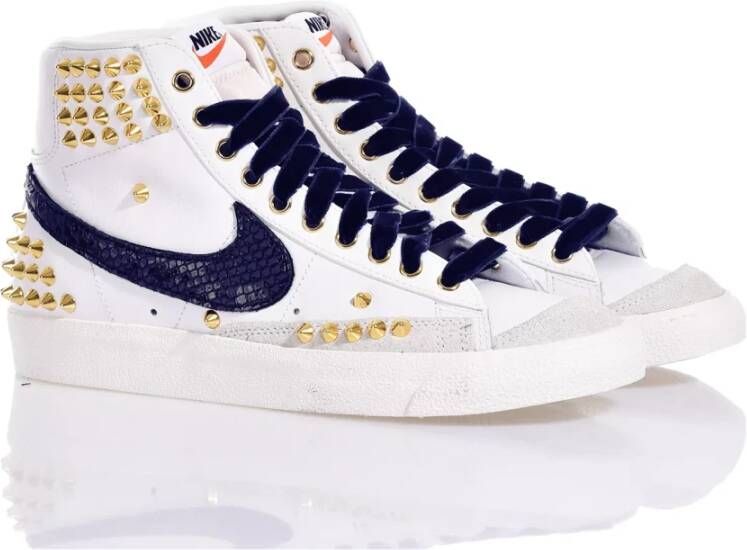 Nike Handgemaakte Wit Blauw Goud Sneakers Multicolor Heren