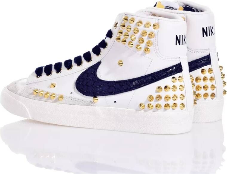 Nike Handgemaakte Wit Blauw Goud Sneakers Multicolor Heren