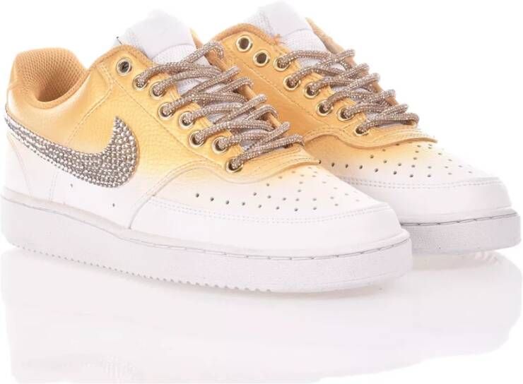 Nike Handgemaakte Wit Goud Sneakers Multicolor Dames