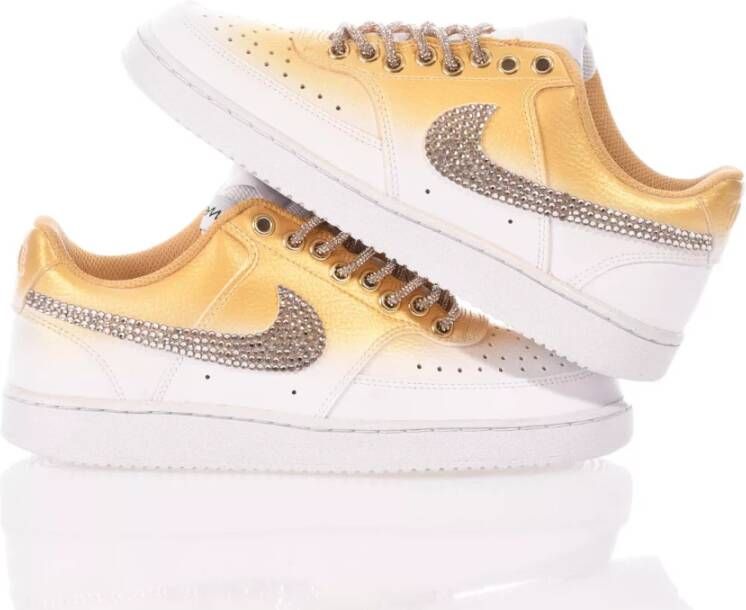 Nike Handgemaakte Wit Goud Sneakers Multicolor Dames