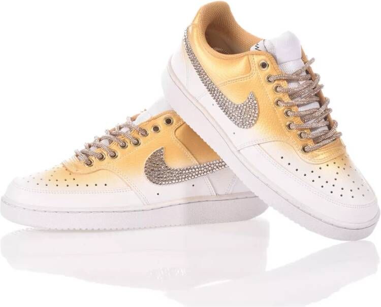 Nike Handgemaakte Wit Goud Sneakers Multicolor Dames