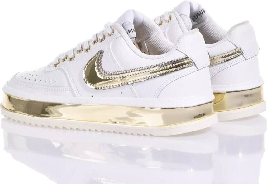 Nike Witte Gouden Sneakers Op Maat Gemaakte Damesschoenen White Dames