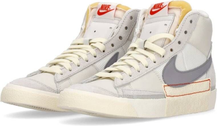 Nike Hoge Sneaker Wit Grijs Platina Club Summit Beige Heren