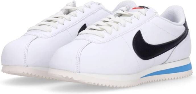 Nike Lage Leren Schoen Wit Zwart Blauw White Dames