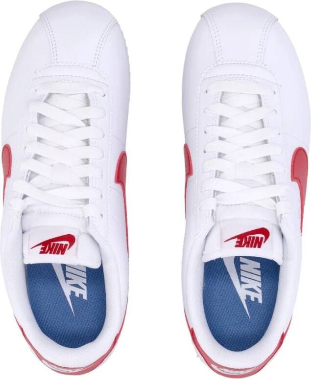 Nike Lage Leren Sneakers Wit Rood Blauw White Dames