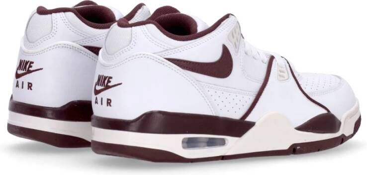 Nike Lage Wit Bourgondische Sneaker met Flight Stijl White Heren