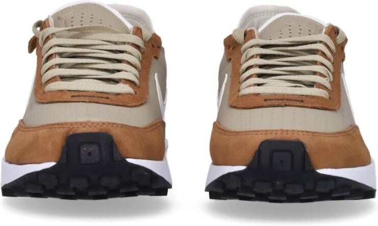 Nike Leren Lage Schoen Bruin Wit Stijlvol Brown Heren