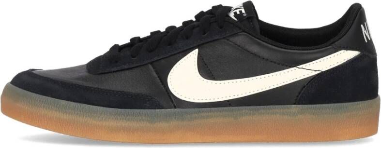 Nike Leren Lage Schoen Zwart Wit Geel Black Heren