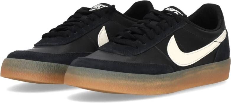 Nike Leren Lage Schoen Zwart Wit Geel Black Heren