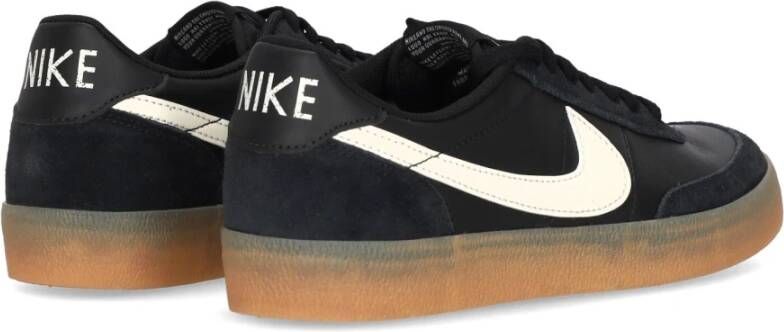 Nike Leren Lage Schoen Zwart Wit Geel Black Heren