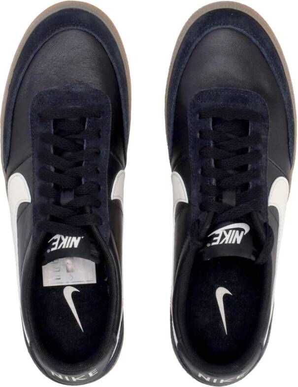 Nike Leren Lage Schoen Zwart Wit Geel Black Heren