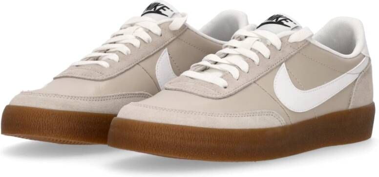 Nike Leren Lage Tennisschoen Room Zwart Gray Heren