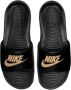 Nike Victori One Slippers Zwart Goud - Thumbnail 4