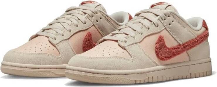 Nike Terry Swoosh Leren Sneakers Beige Dames