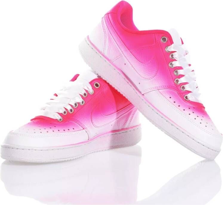 Nike Handgemaakte Wit Roze Sneakers Aangepast Pink Dames