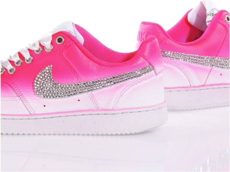 Nike Handgemaakte Wit Roze Sneakers Aangepast Pink Dames