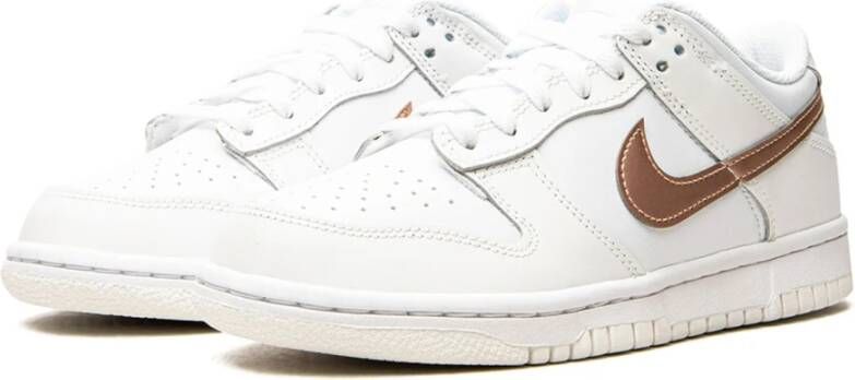 Nike Witte Roze Dunk Low Sneakers Wit Dames