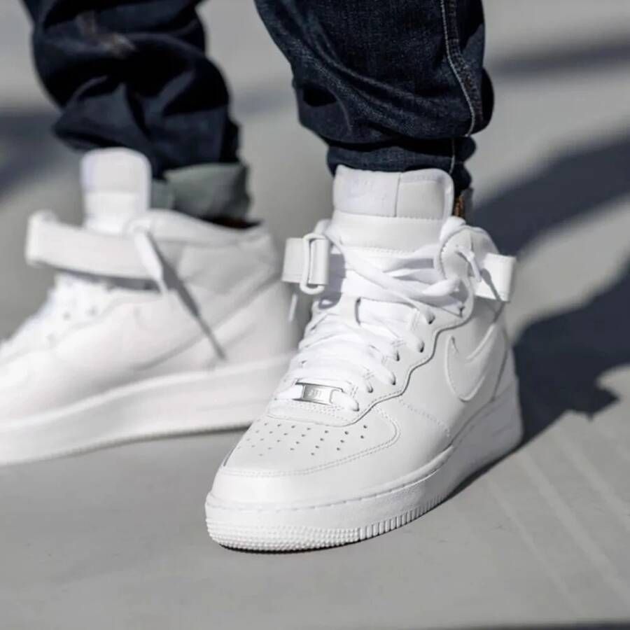 Nike Mid `07 Triple White Sneakers Wit Heren