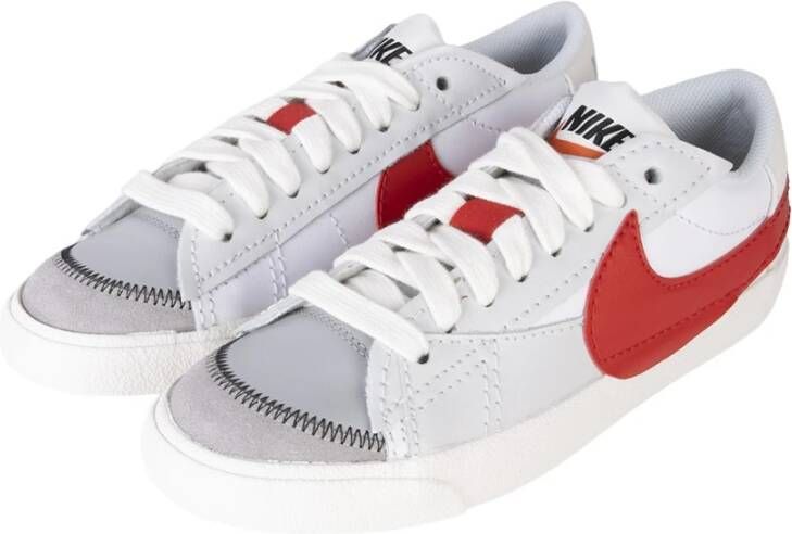 Nike Rode Leren Sneakers Wit Heren