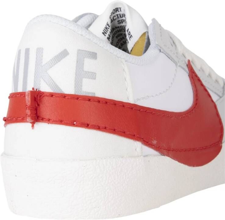 Nike Rode Leren Sneakers Wit Heren