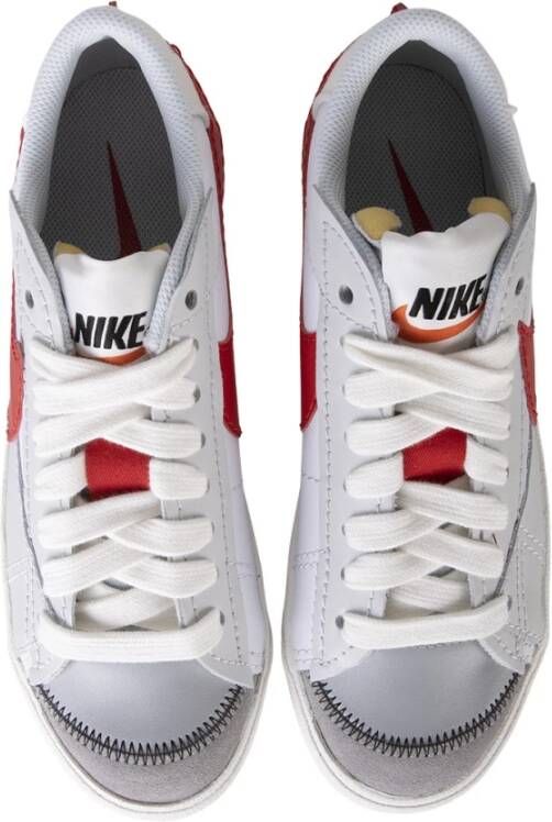 Nike Rode Leren Sneakers Wit Heren