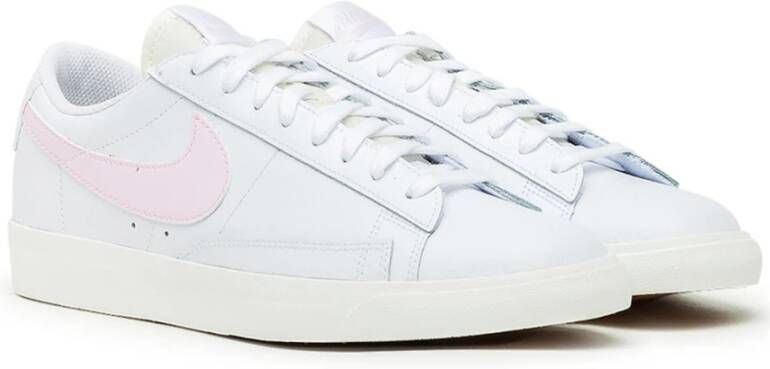 Nike Wit Roze Leren Lage Sneakers Wit Heren