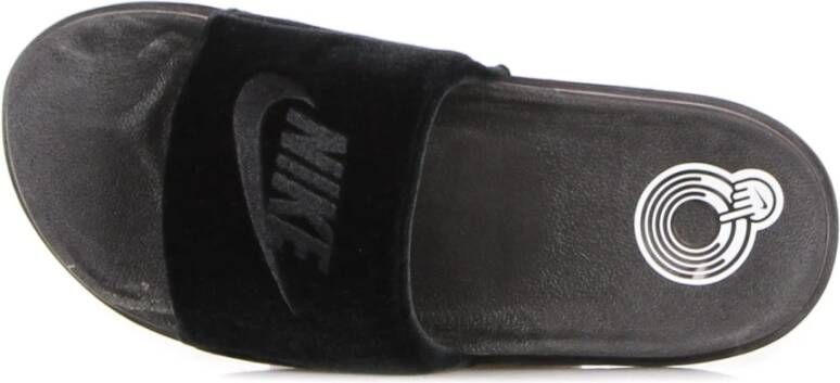 Nike Velours Band Slide Pantoffels Zwart Black Dames