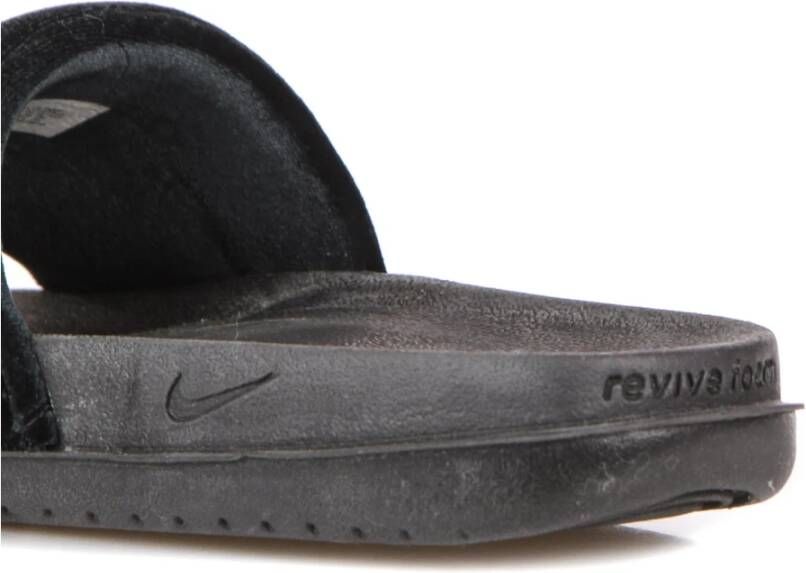 Nike Velours Band Slide Pantoffels Zwart Black Dames