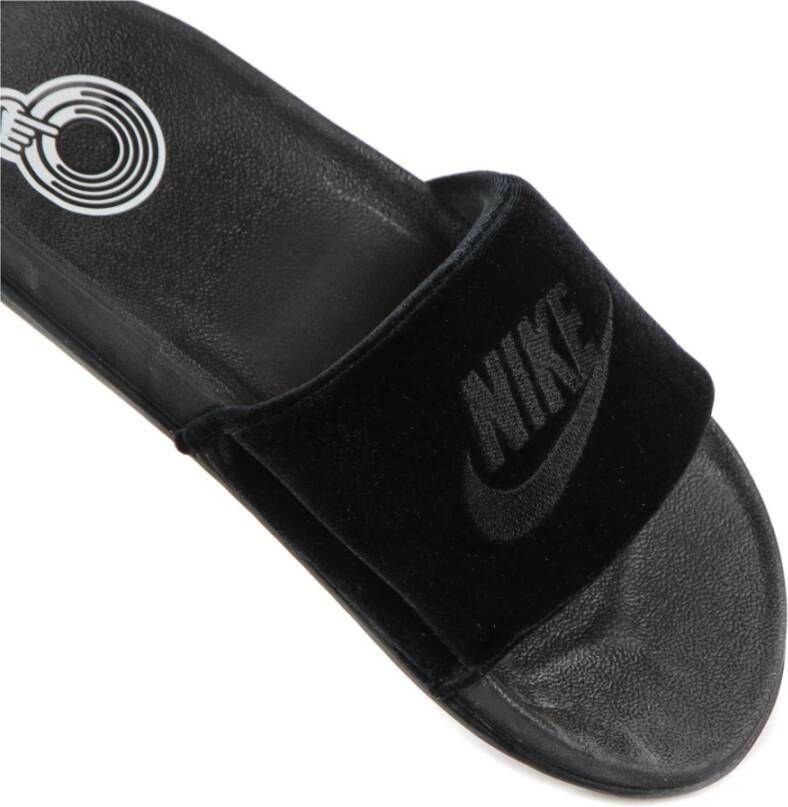 Nike Velours Band Slide Pantoffels Zwart Black Dames