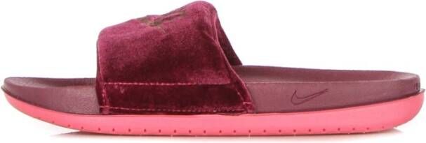 Nike Velours Band Slippers Donkerroze Pink Dames