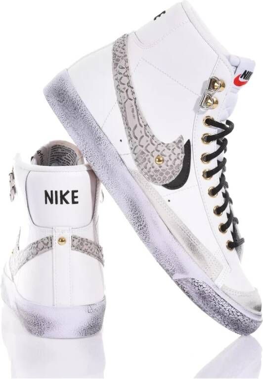 Nike Witte Grijze Sneakers Handgemaakt Eco-Leer White Heren