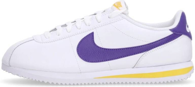 Nike Witte lage sneakers met paars gele accenten White Heren