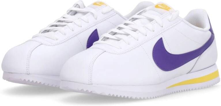 Nike Witte lage sneakers met paars gele accenten White Heren