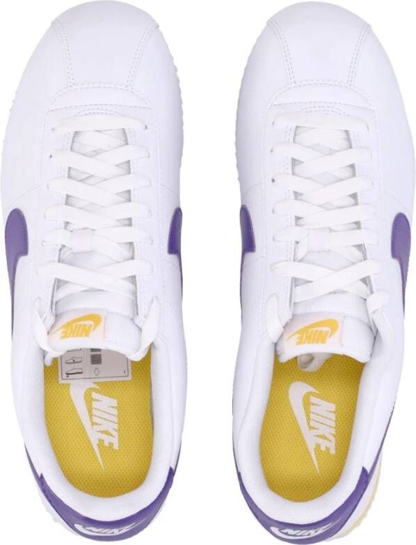 Nike Witte lage sneakers met paars gele accenten White Heren