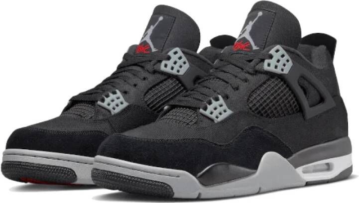 Nike Zwarte Canvas Air Jordan 4 Black Heren