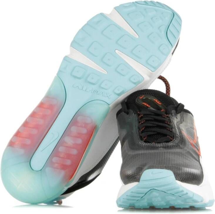 Nike Zwarte lage schoen met rood en aqua Multicolor Dames