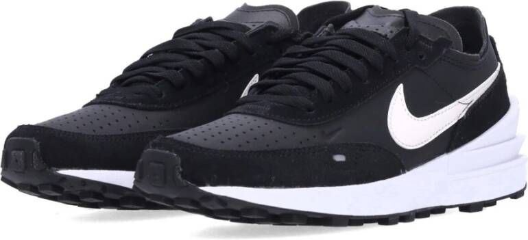 Nike Zwarte lage sneaker met leren swoosh Black Heren