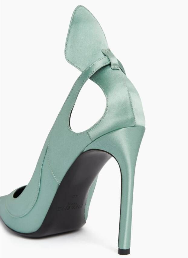 Nina Ricci Satijnen Pumps MET Strik Green Dames