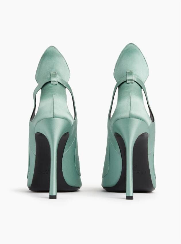 Nina Ricci Satijnen Pumps MET Strik Green Dames