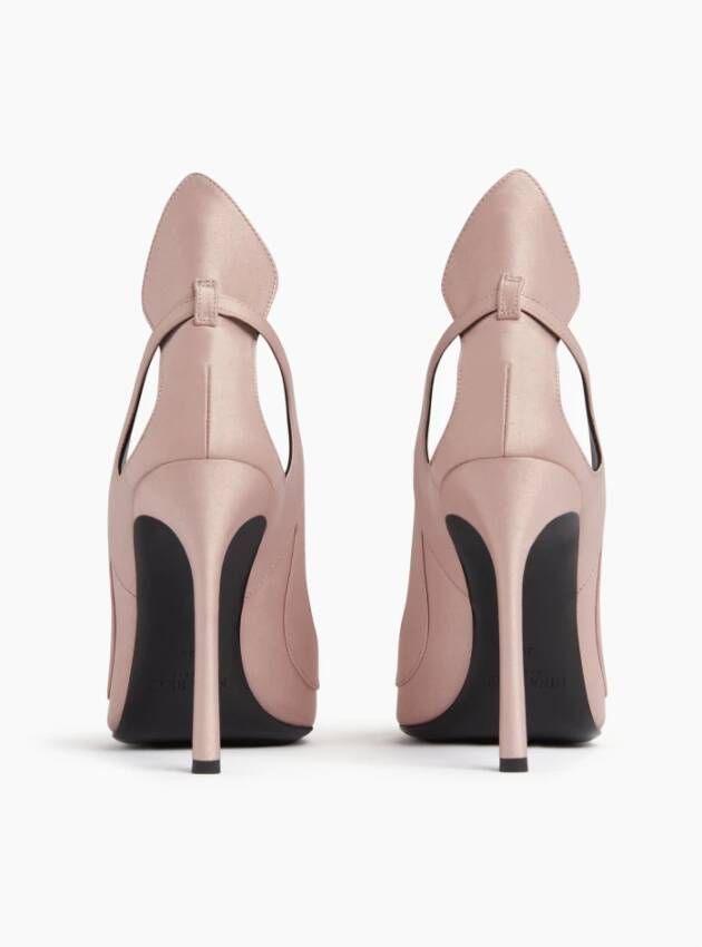 Nina Ricci Satijnen Pumps MET Strik Pink Dames