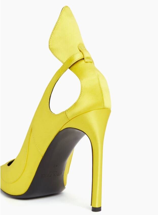 Nina Ricci Satijnen Pumps MET Strik Yellow Dames