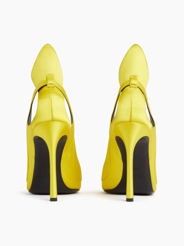 Nina Ricci Satijnen Pumps MET Strik Yellow Dames