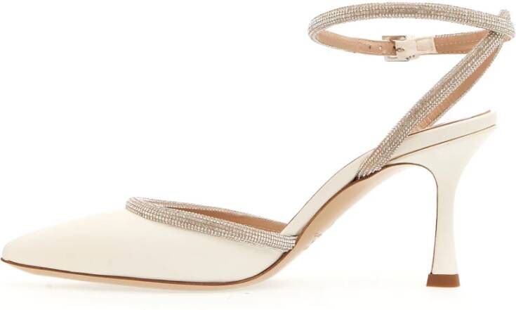 Ninalilou Ivoor Strass Slingback Hakken Beige Dames