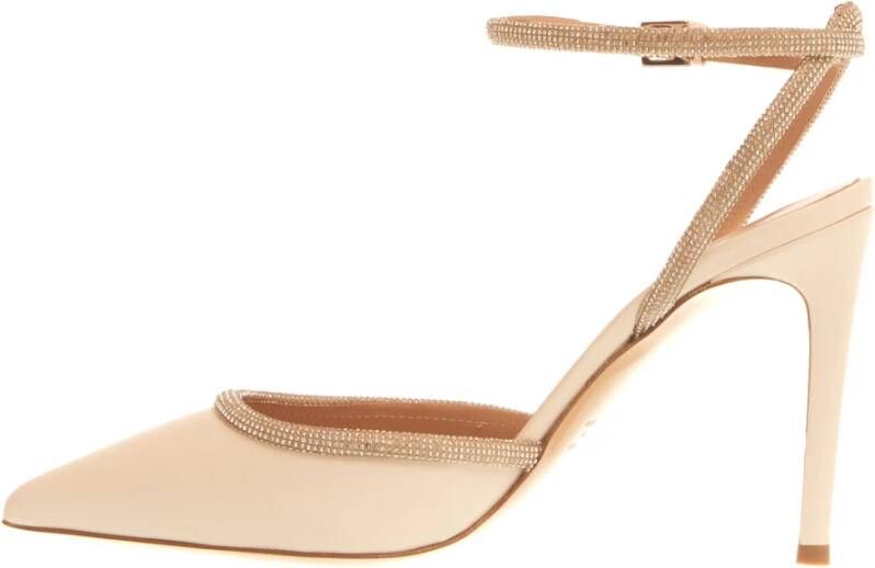 Ninalilou Ivoor Strass Slingback Hakken Beige Dames