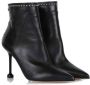 Ninalilou Studded Leren Enkellaars Zwart Black Dames - Thumbnail 2