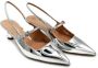 Ninalilou Zilveren Spiegel Leren Slingback Hakken Gray Dames - Thumbnail 3