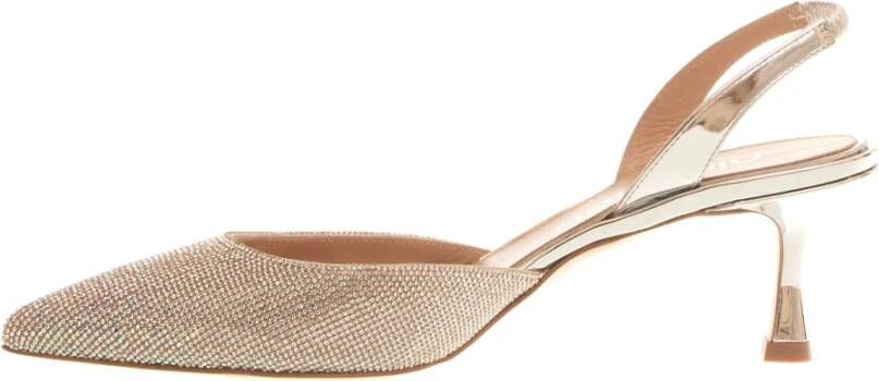 Ninalilou Zilveren Strass Slingback Hakken Gray Dames