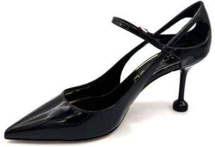 Ninalilou Zwarte lakleren hakken 7cm Black Dames