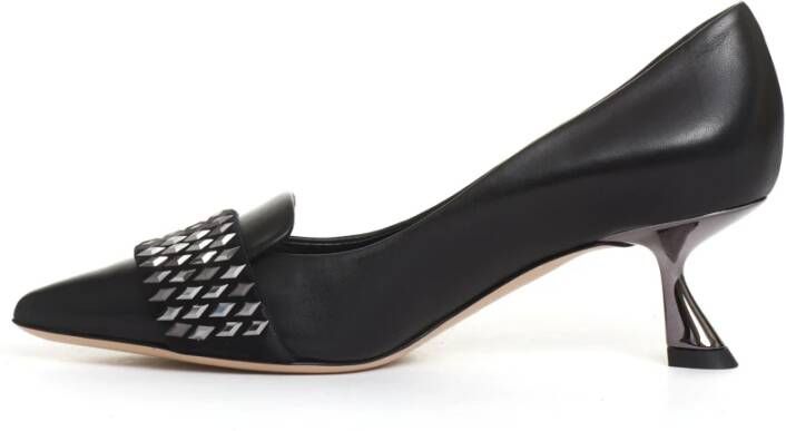 Ninalilou Zwarte pump met diamantpatroon hak Black Dames